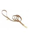 PLAIN LEASH TWINE ECOLEATHER/GOLD