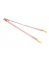TWIN LEASH PEARLESCENT PINK ECOLEATHER/GOLD