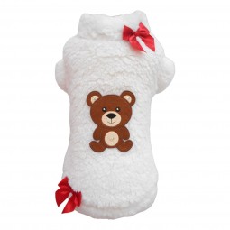 PUFFY FUR TEDDY SWEATER WHITE