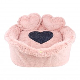 HEART LUREX FUR BED PINK