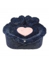 HEART LUREX FUR BED NAVY