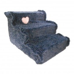 HEART LUREX FUR STAIRS NAVY