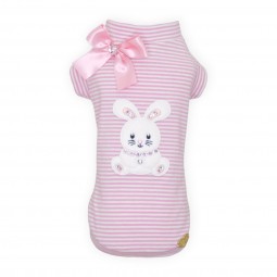 BUNNY STRIPE PINK TSHIRT