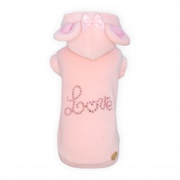 LOVE HOODIE ROSE COTTON VELOUR