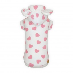 PINK HEARTS HOODIE WHITE