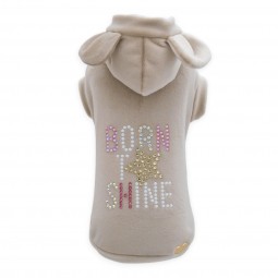 BORN TO SHINE HOODIE TAUPE