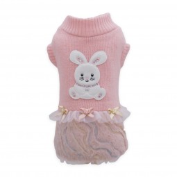 PRETTY BUNNY WOOL DRESS PINK