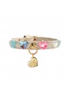 RAINBOW DIAMONDS HEARTS COLLAR CREAM/GOLD