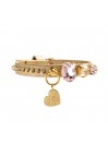 FANCY STONE CHAIN COLLAR ORO POLAR SUEDE/GOLD