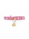 CHATON RIVETS COLLAR FUCHSIA DORE/GOLD