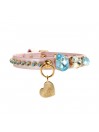 FANCY STONE CHAIN COLLAR PINK DORE/GOLD