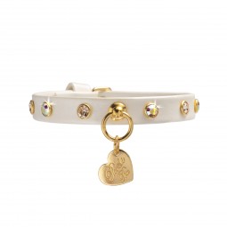 CHATON RIVETS COLLAR WHITE...
