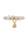 CHATON RIVETS COLLAR WHITE DORE/GOLD
