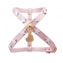 WHITE STARS HARNESS PINK...