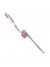 PLAIN LEASH METAL PINK ECOLEATHER/GOLD
