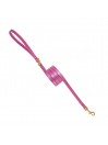 PLAIN LEASH FUCHSIA DORE ECOLEATHER/GOLD