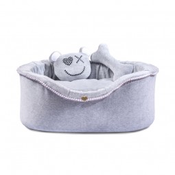SMILEY BEAR GREY BED