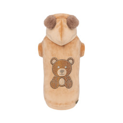 TEDDY RHINESTONES HOODIE CAMEL