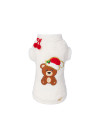 PUFFY FUR SANTA TEDDY SWEATER WHITE