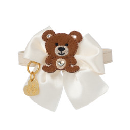 TEDDY ON BOW COLLAR CREAM...