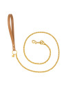 CHAIN LEASH CAMEL ECOLEATHER/GOLD