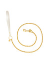CHAIN LEASH WHITE DORE ECOLEATHER/GOLD