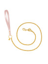 CHAIN LEASH PINK DORE ECOLEATHER/GOLD