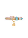 FANCY STONE CHAIN COLLAR PINK DORE/GOLD