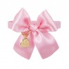 SATIN BOW COLLAR PINK ECOLEATHER/GOLD