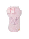 SMILEY BEAR LACE TSHIRT PINK