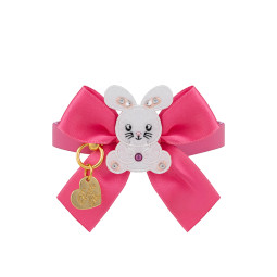 HAPPY BUNNY BOW COLLAR FUCHSIA