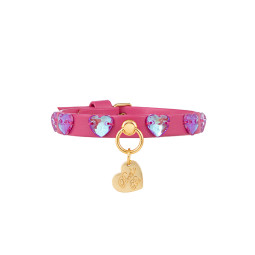 DIAMONDS HEARTS COLLAR FUCHSIA