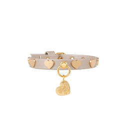 HEARTS STUDS COLLAR TAUPE DORE