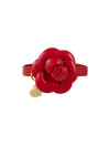 CAMELIA COLLAR RED ECOLEATHER/GOLD