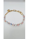 CRYSTALS BEADS ROSE AB BIJOUX NECKLACE - U