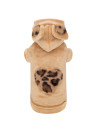 HEART LEOPARD FUR HOODIE CAMEL