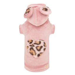 HEART LEOPARD FUR HOODIE...