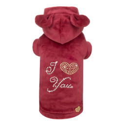 I LOVE YOU HOODIE BURGUNDY