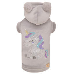 SPARKLING UNICORN HOODIE GREY
