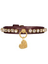 DIAMONDS CHAIN COLLAR BURGUNDY/GOLD
