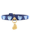 DIAMONDS HEARTS COLLAR COBALT/GOLD