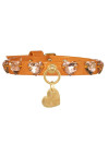 DIAMONDS HEARTS COLLAR ORANGE/GOLD