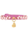 DROPS GEMSTONE COLLAR FUCHSIA SUEDE/GOLD