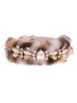 MAJESTY DROPS LEOPARD FUR COLLAR CIPRIA/GOLD