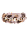 MAJESTY DROPS LEOPARD FUR COLLAR CIPRIA/GOLD