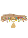 RAINBOW DROPPED CHAIN COLLAR TWINE/GOLD