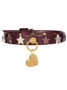 STARS STUDS COLLAR BURGUNDY/GOLD