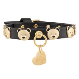 TEDDY STUDS COLLAR BLACK/GOLD