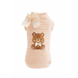 HONEY BEAR STRIPE TSHIRT PEACH