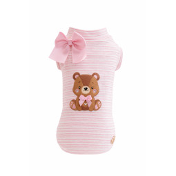 HONEY BEAR STRIPE TSHIRT PINK